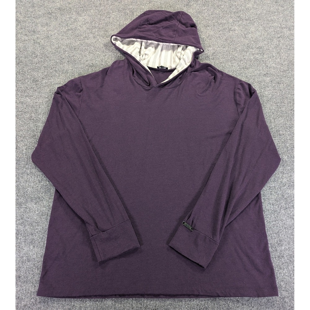 Two Blind Brothers Unisex XL Purple Bamboo Rayon Blend Hooded Long Sleeve